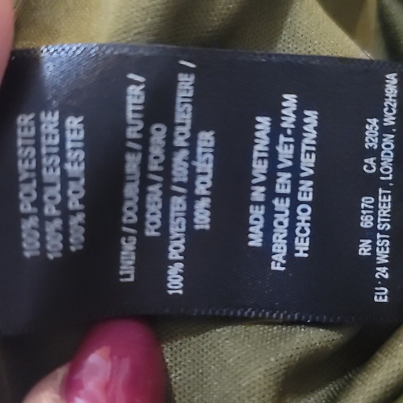 Bhldn leyden Olive Green dress Puff Sleeve flare skirt 10 - Picture 7 of 8